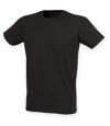 Skinni Fit Men Mens Feel Good Stretch Short Sleeve T-Shirt (Black)