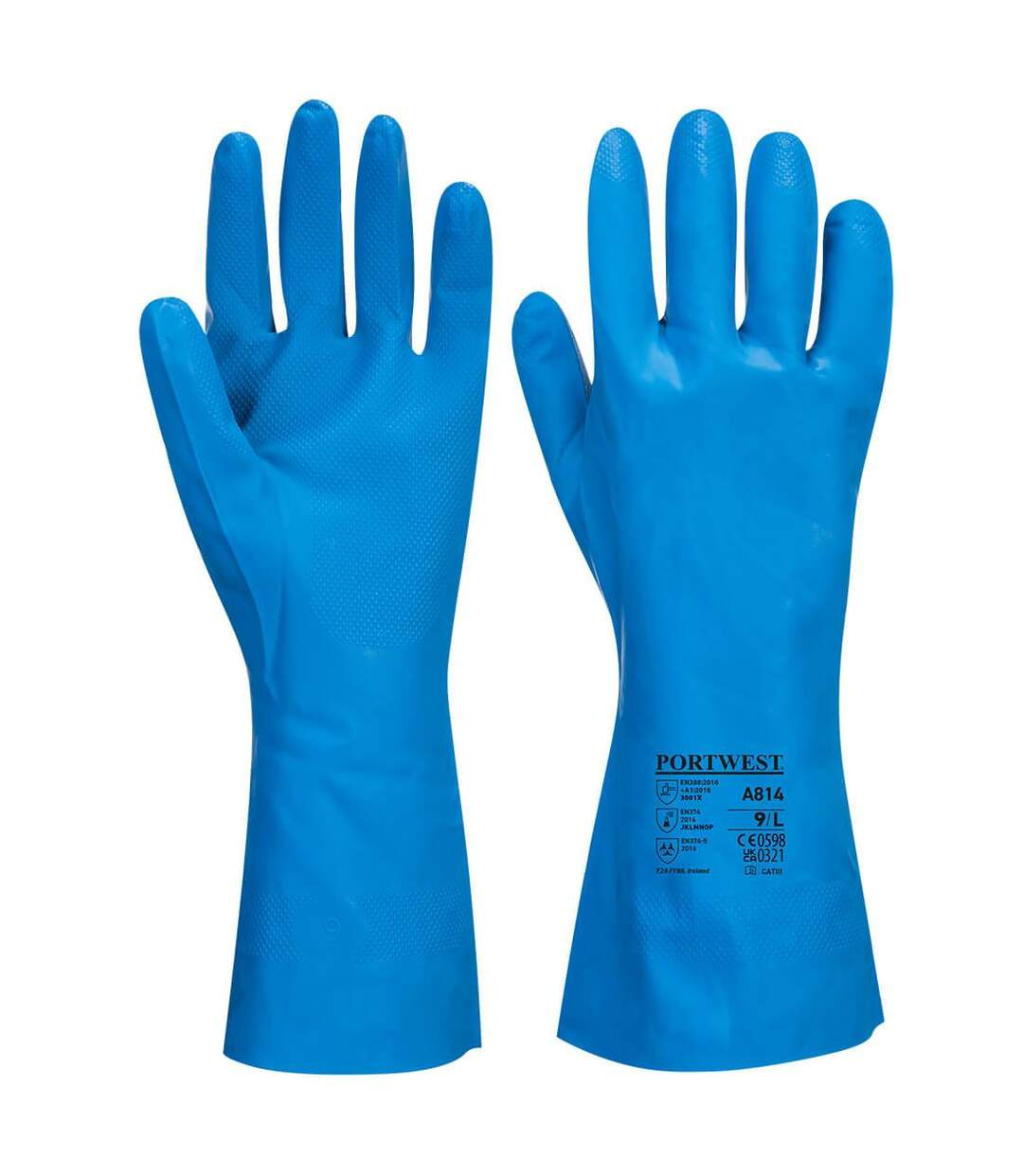 Unisex adult nitrile food industry gauntlet xxl blue Portwest-1