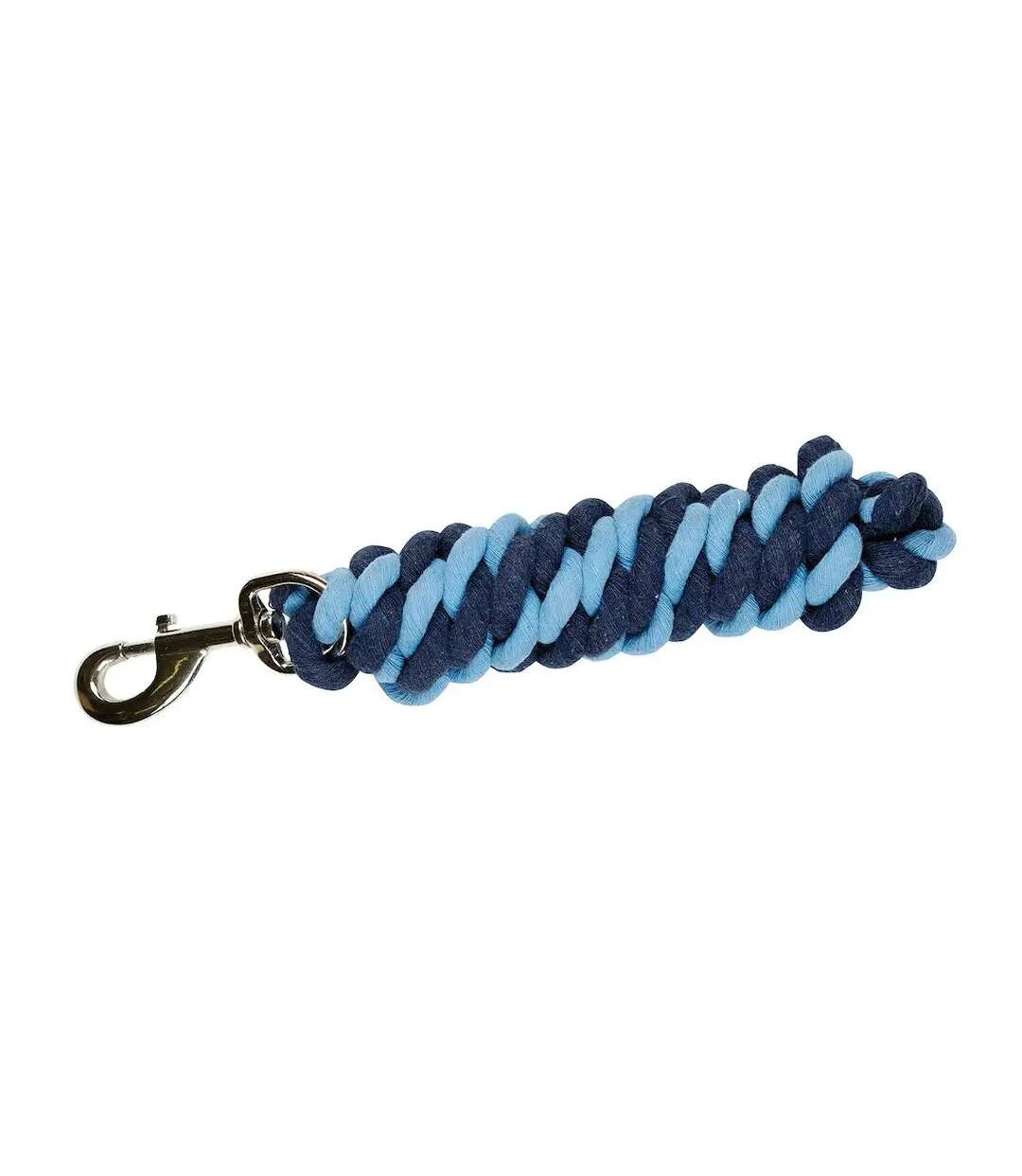 Nickel plated snap clip horse lead 2m navy/light blue Roma-1