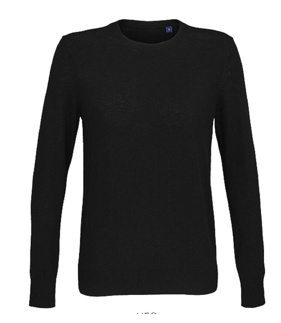 Pull laine merinos col rond - Femme - 03985 - noir