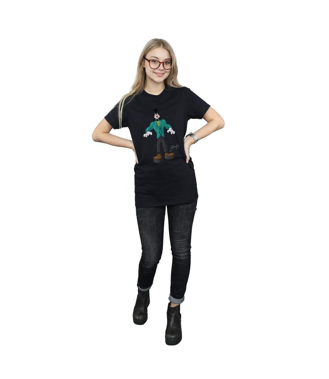 Disney Womens/Ladies Frankenstein Goofy Cotton Boyfriend T-Shirt (Noir) - UTBI36327-4