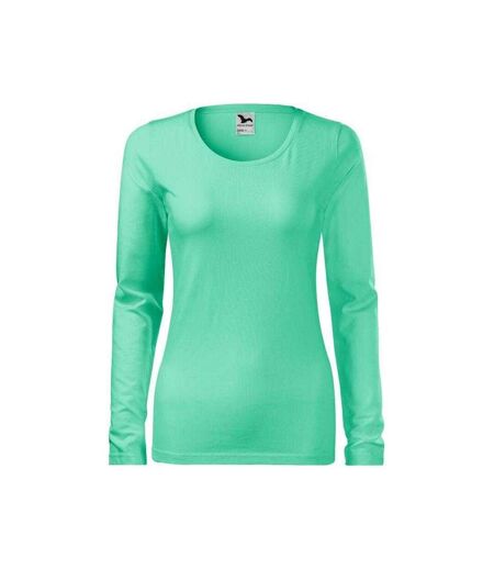 T-shirt Manches Longues Femme Vert Clair Malfini