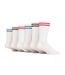 6 Pack Mens White Crew Socks with Stripe - Comfortable Cotton Sport Socks-1