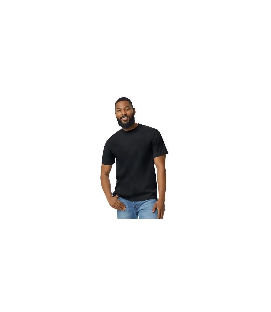 Mens Softstyle Midweight T-shirt Pitch Black Gildan-1