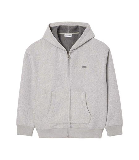Mens Hooded Full Zip Hoodie Grey Lacoste