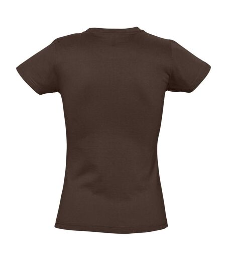 SOLS Womens/Ladies Imperial Heavy Short Sleeve T-Shirt (Chocolate) - UTPC291