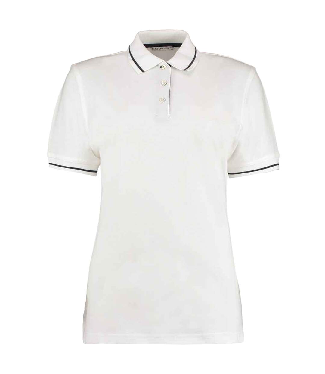 Polo St Mellion Femme Blanc Bleu Marine Kustom Kit-1