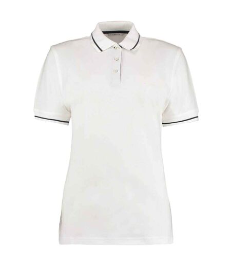 Polo St Mellion Femme Blanc Bleu Marine Kustom Kit