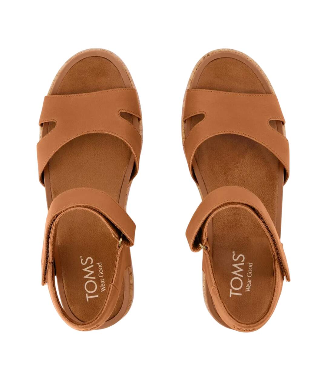Womens/ladies Alana Wedge Sandals Brown Sugar Toms-3