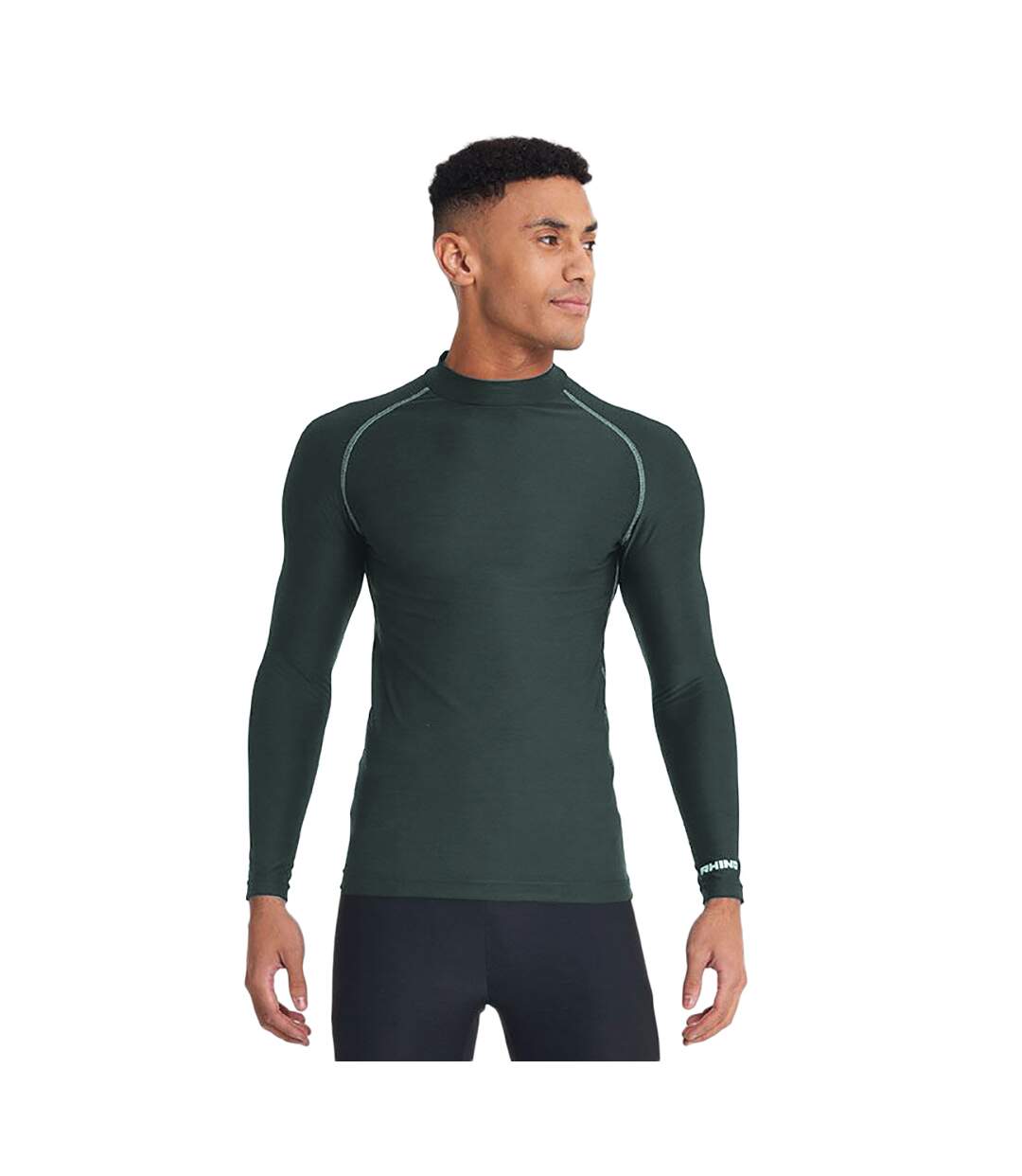 T-shirt base layer à manches longues homme vert bouteille Rhino