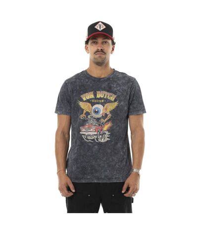 T-shirt homme col rond en jersey acid wash et print devant Cars Vondutch