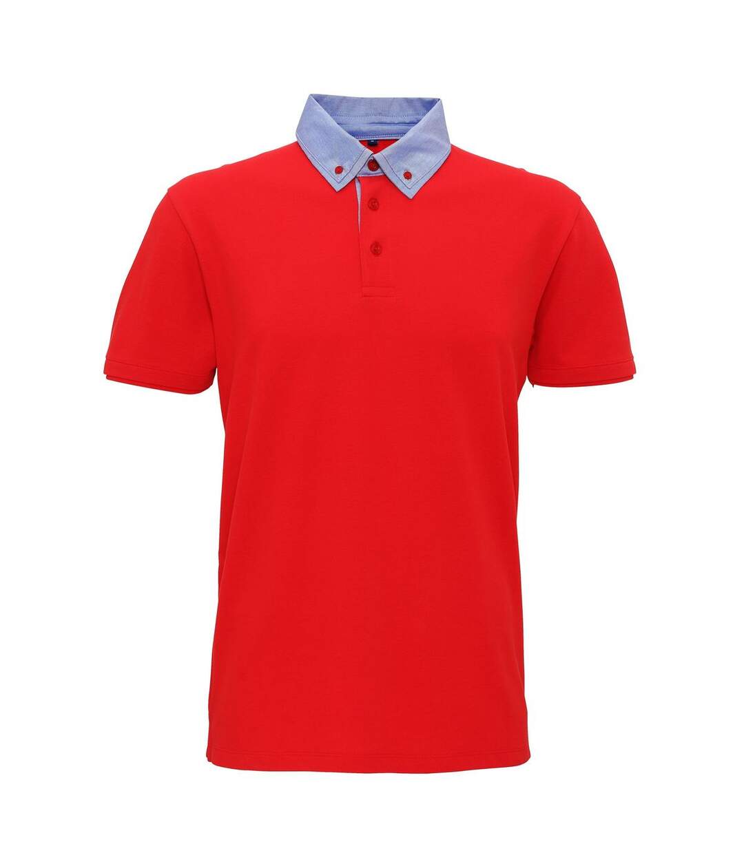 Polo col denim boutonné homme - AQ007 - rouge