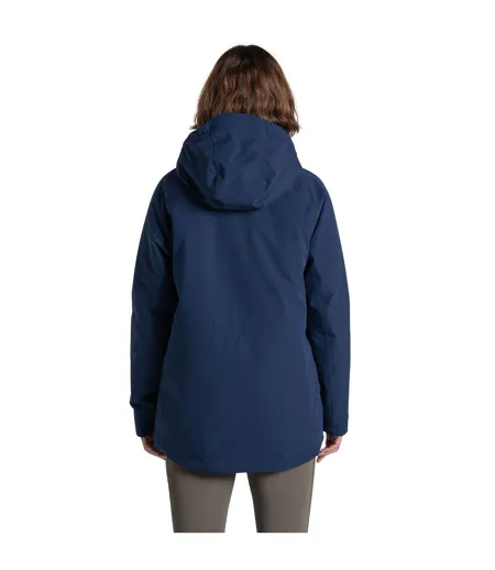 Veste Imperméable Thermique À Capuche Caldbeck Femme Bleu Marine Craghoppers