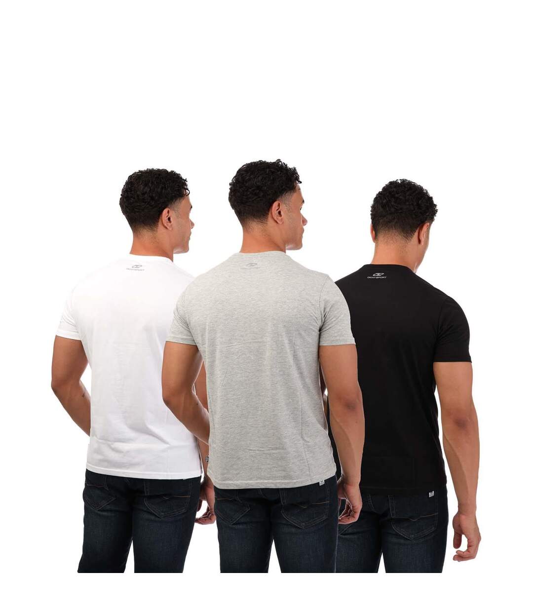 Pack Of 3  Mens Embroidered Logo T-shirt  Black Grey White DKNY-2