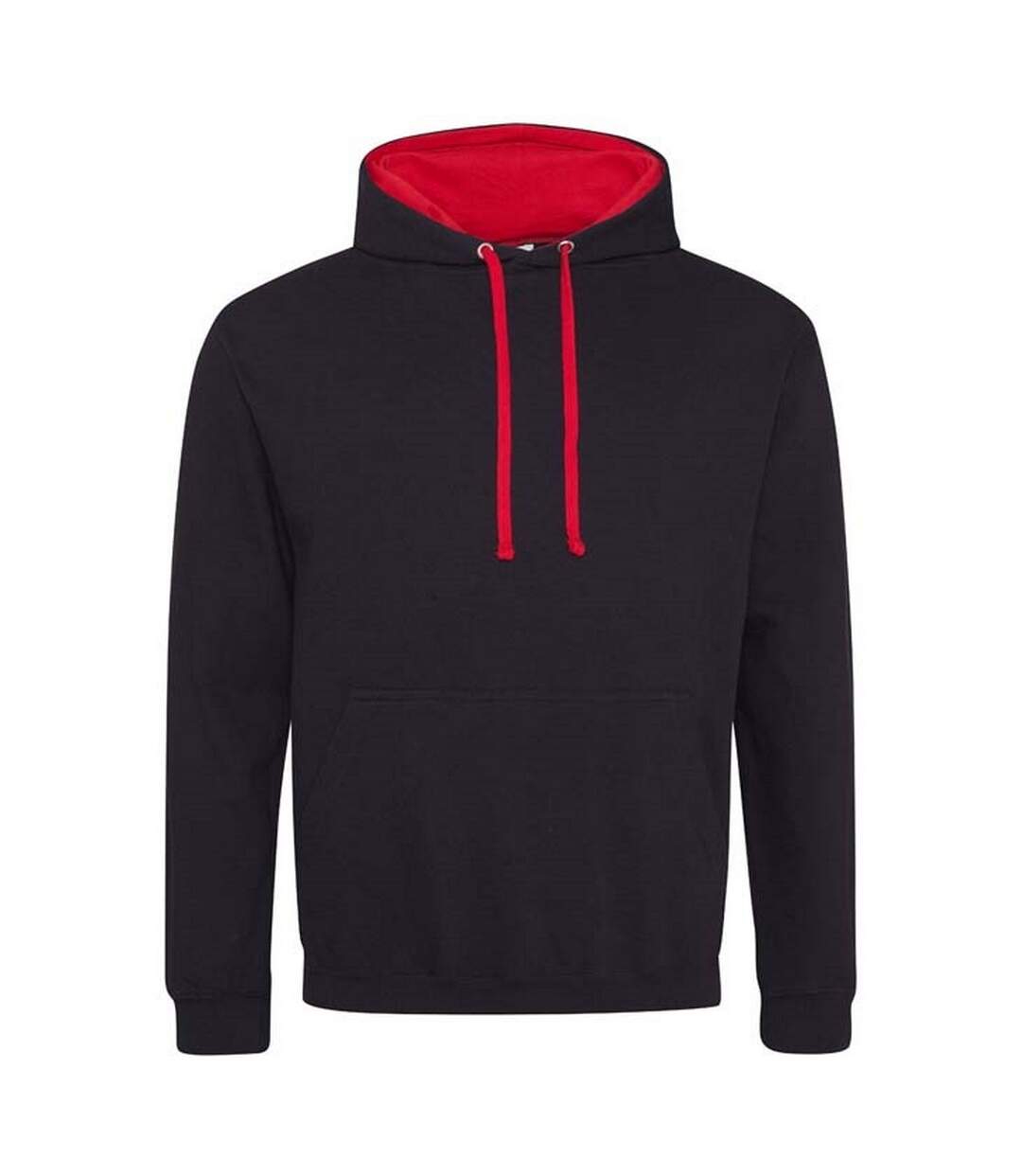 Sweat À Capuche Varsity Adulte Noir Vif Rouge Feu Awdis-1