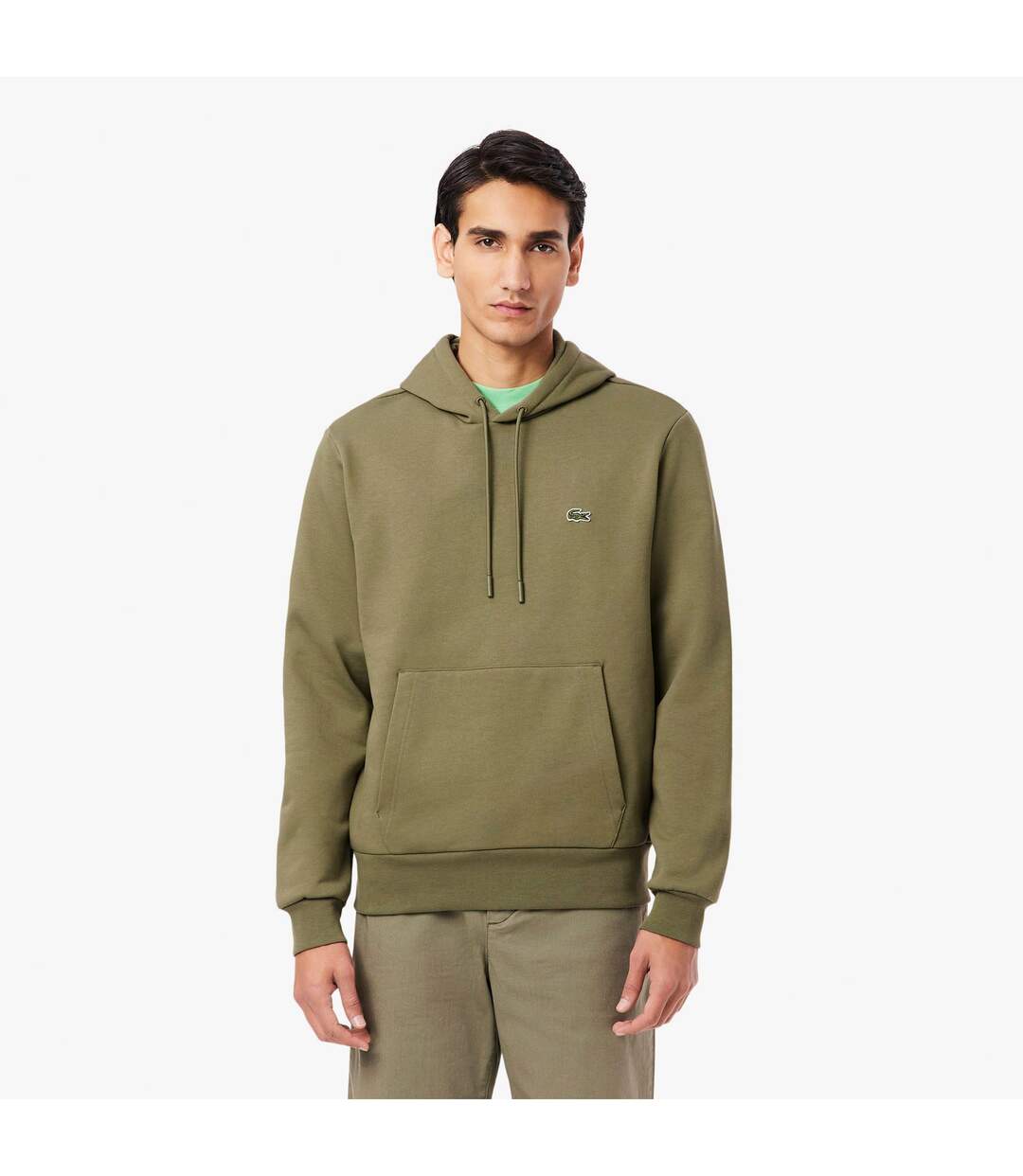 Mens Organic Cotton Hoodie Green Lacoste-2