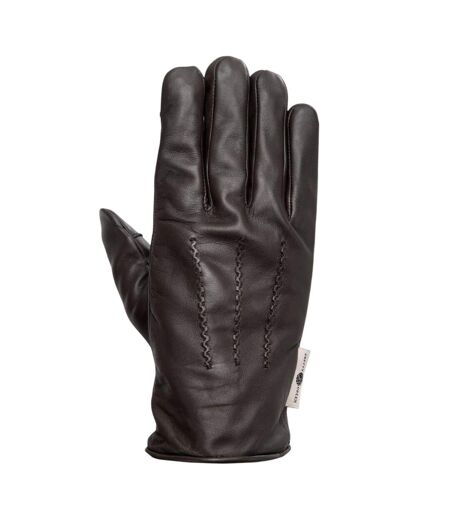 Mens Sheepskin 3 Point Stitch Glove Brown Pretty Green