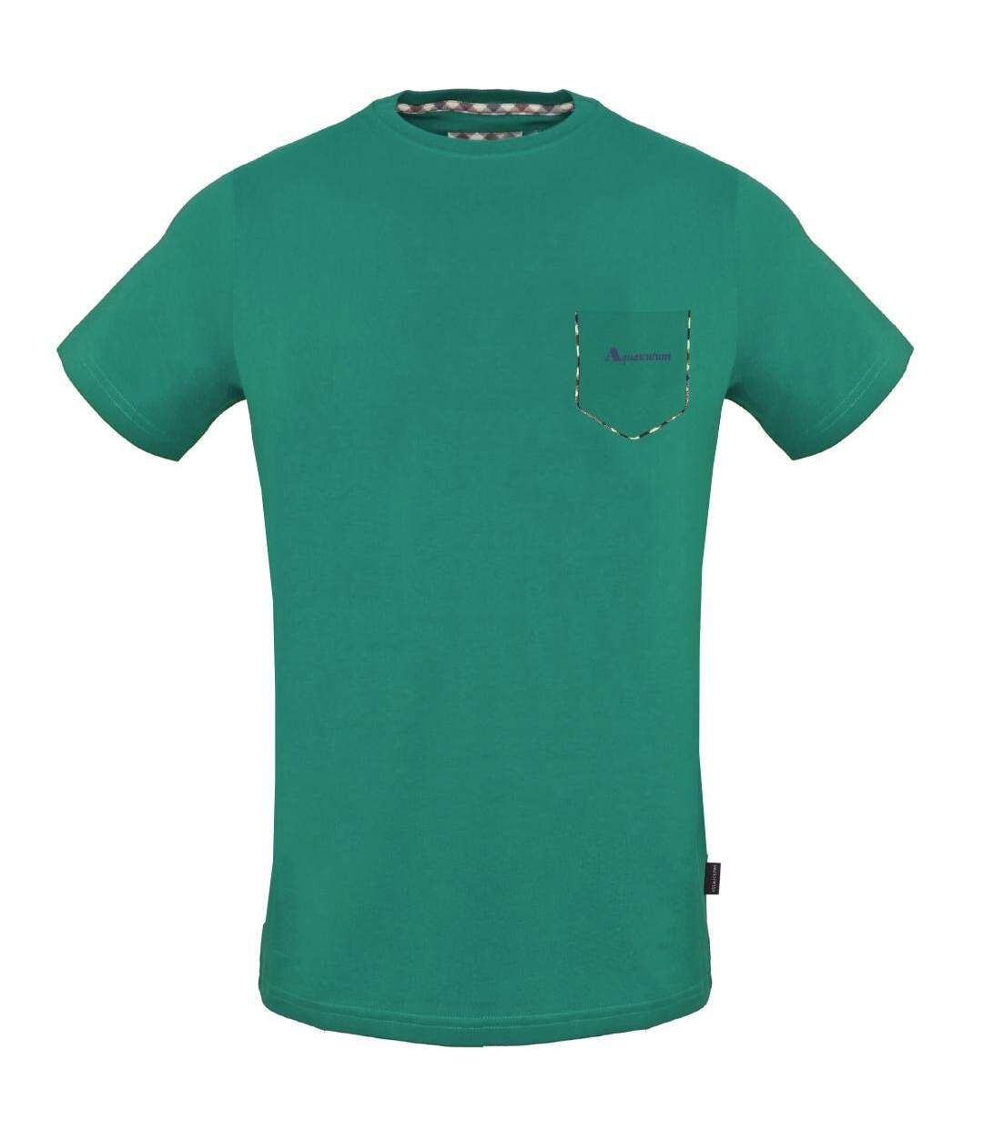 T-shirt Motif/style Carreaux Sur Poche Homme Vert Aquascutum-1