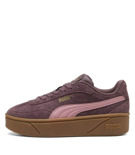 Womens/ladies Club Era Ii Suede Platform Trainers Brown Pink Puma