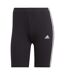 Womens/ladies 3 Stripes Biker Shorts Black White Adidas-1
