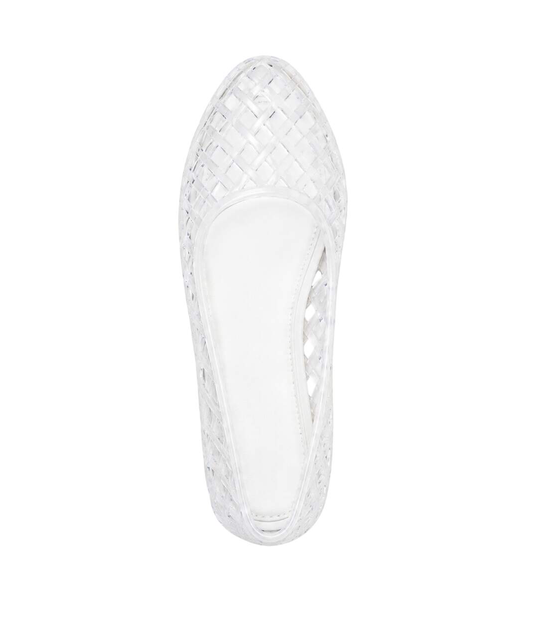 Womens/ladies Clear Jelly Ballet Flats White Where´s That From-2