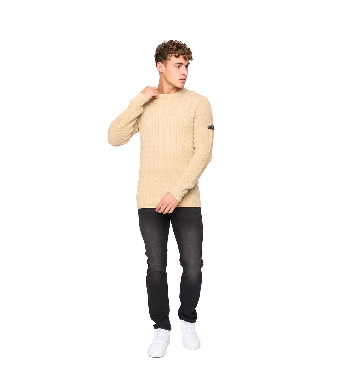 Pull kabstars homme beige Crosshatch-4