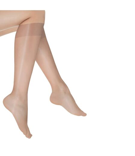Silky Womens/Ladies Glossy Knee Highs (2 Pairs) (Nude)