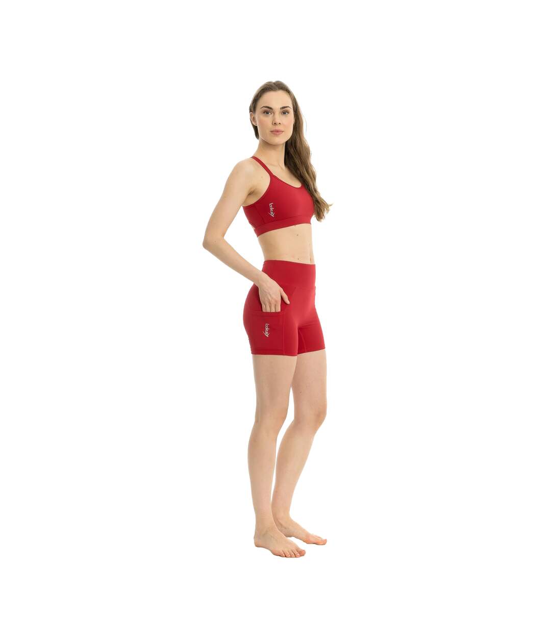 Short de jogging summer femme rouge Lookus-2