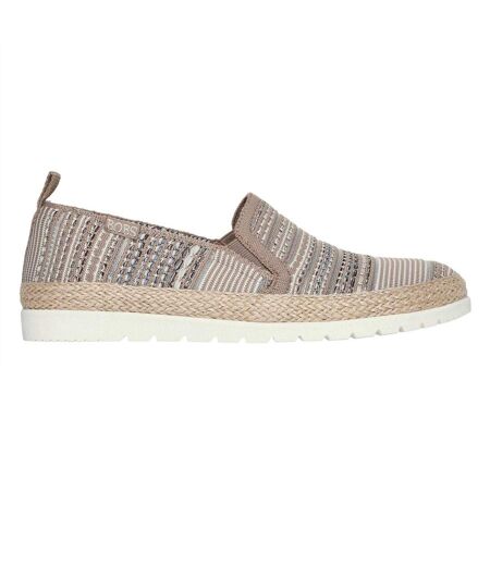 Womens/ladies Twin Gore Woven Slip-on Espadrilles Multicoloured Skechers
