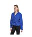 Womens/ladies Wrap Peplum Bishop Wrap Top Cobalt Be You-4