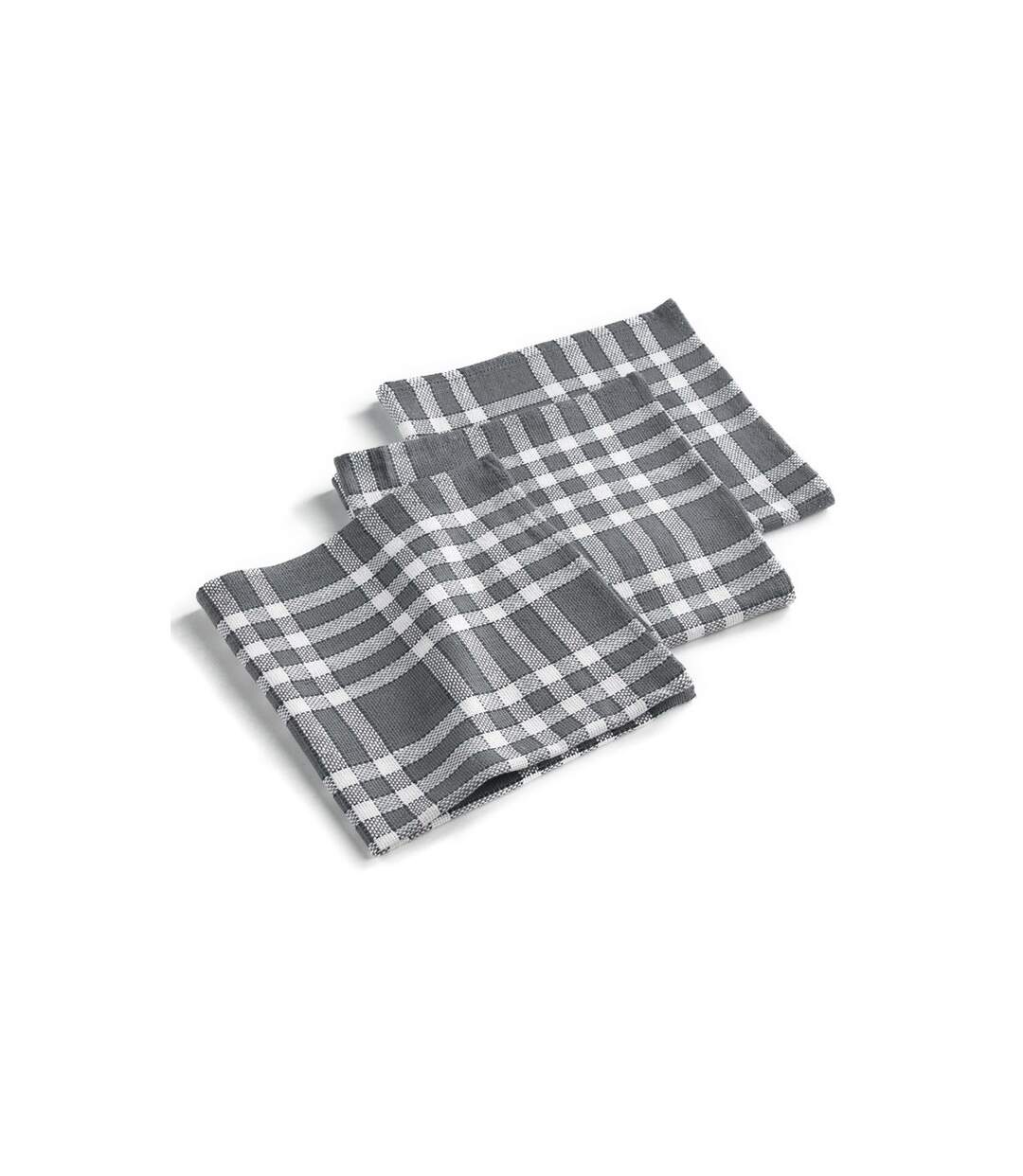 Lot de 3 Serviettes de Table Traditio 45x45cm Anthracite-1