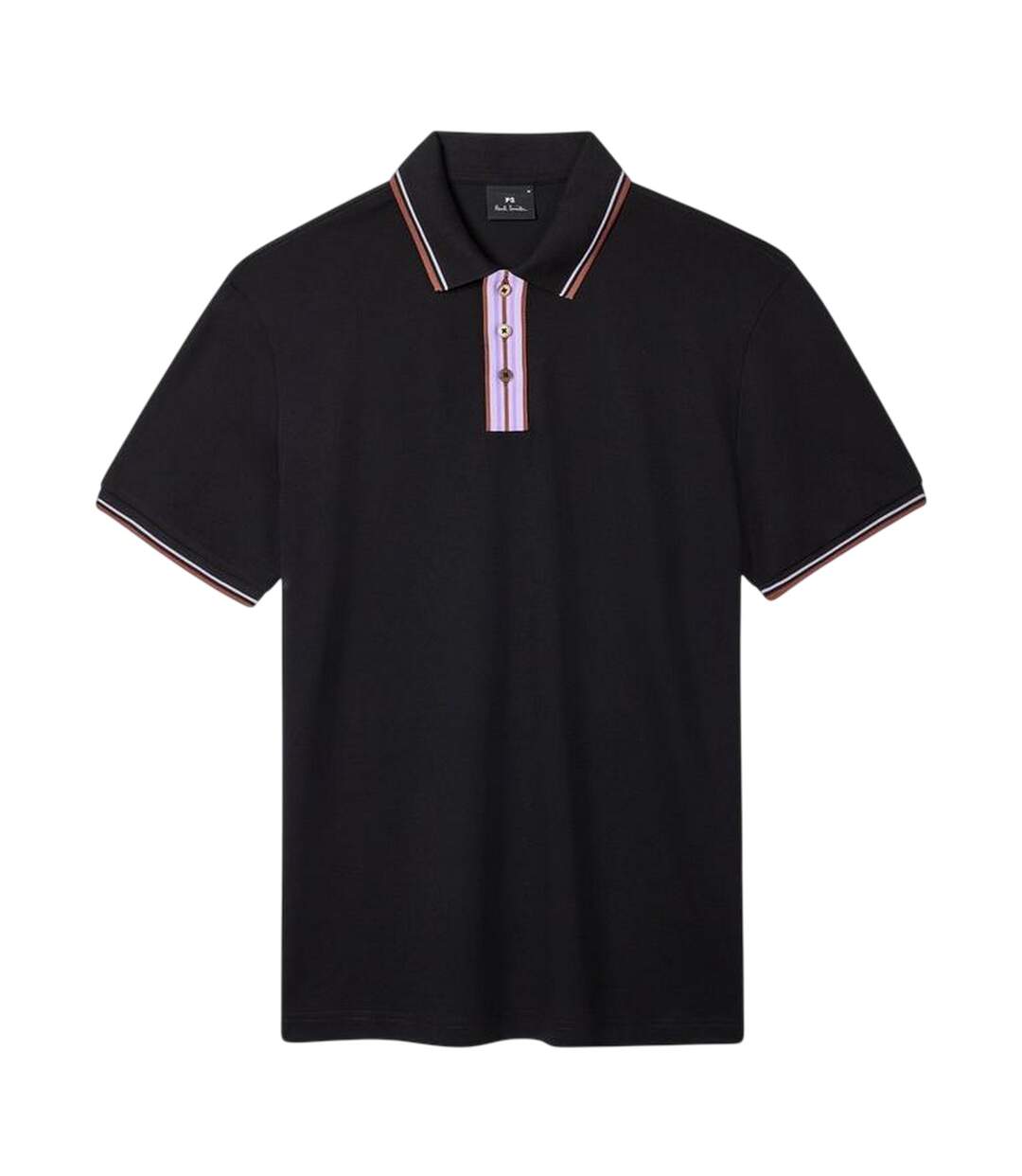 Mens Tipped Casual Polo Shirt Black Paul Smith-1