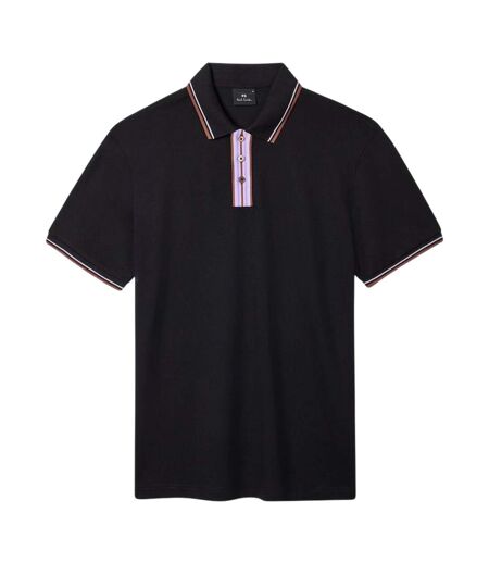 Mens Tipped Casual Polo Shirt Black Paul Smith