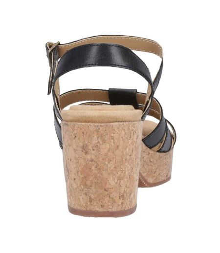 Womens/ladies Poppy Fisherman Sandals Black Hush Puppies