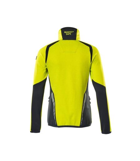 Pull Motif/style Deux Tons Accelerate Safe Femme Jaune Fluo Bleu Marine Foncé Mascot