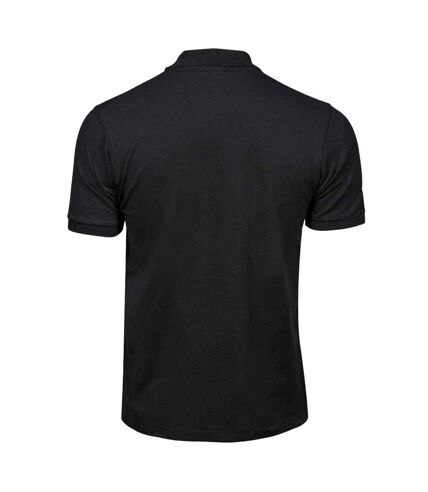 Mens luxury stretch pique polo shirt black Tee Jays