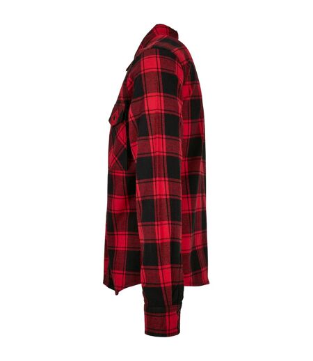 Chemise Motif/style À Carreaux Homme Rouge Noir Build Your Brand