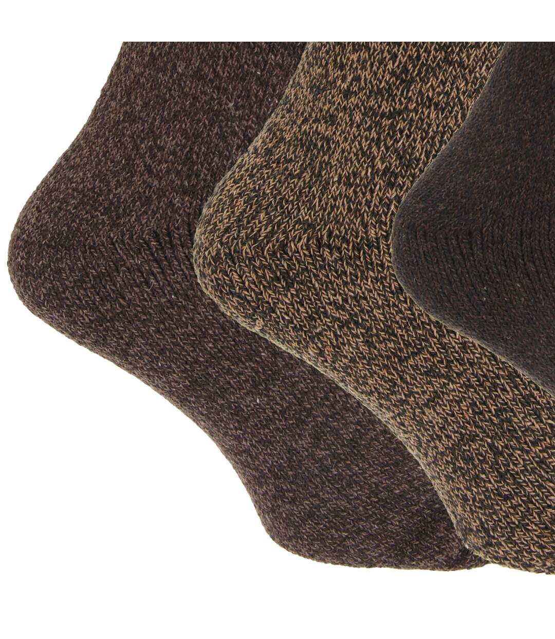 Lot de 3 Chaussettes thermiques homme nuances de marron Universal Textiles-2