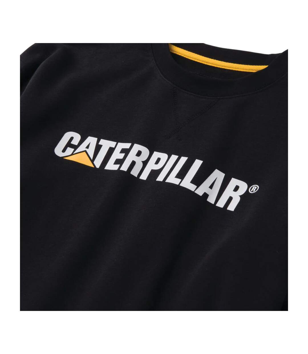 Mens Logo Midweight Crew Neck Jumper Black Caterpillar-2