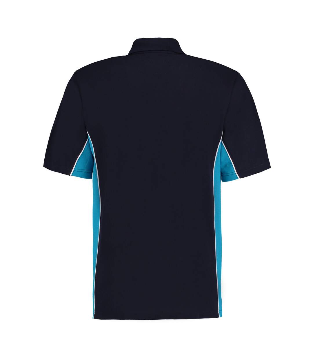 Mens track polycotton pique polo shirt navy/turquoise GAMEGEAR