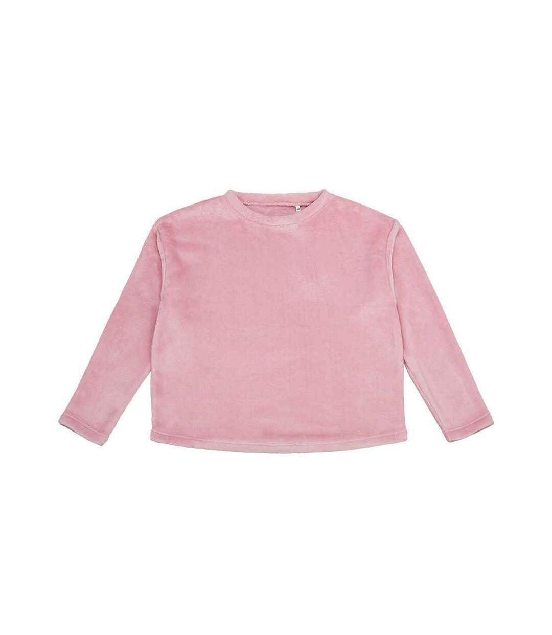 Womens/ladies Plush Fleece Sweatshirt Blush Pink Brand Lab-1
