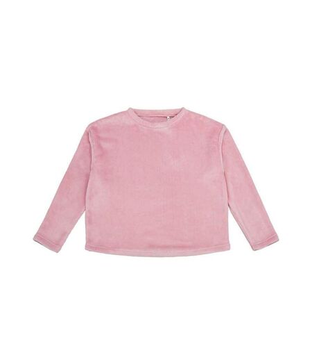 Womens/ladies Plush Fleece Sweatshirt Blush Pink Brand Lab