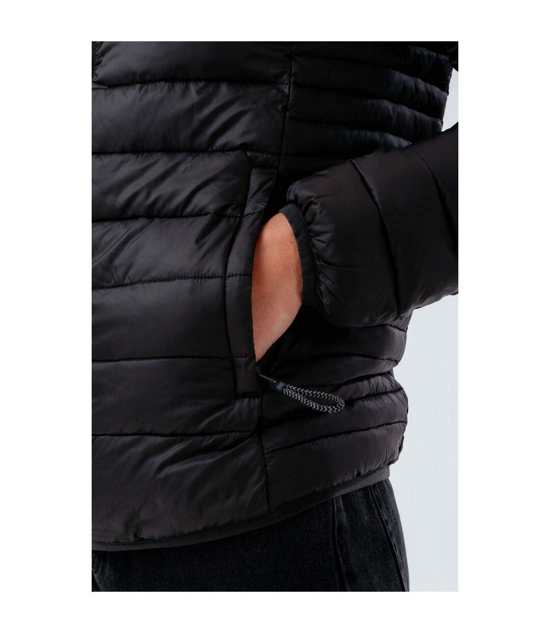 Womens/ladies lightweight puffer jacket black Hype