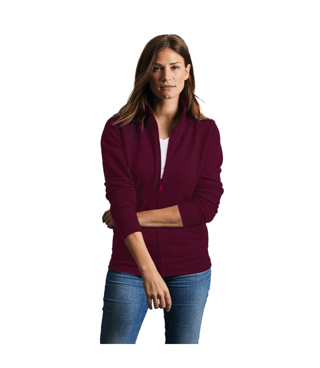 Russell Womens/Ladies Authentic Sweat Jacket (Burgundy) - UTBC4656-2