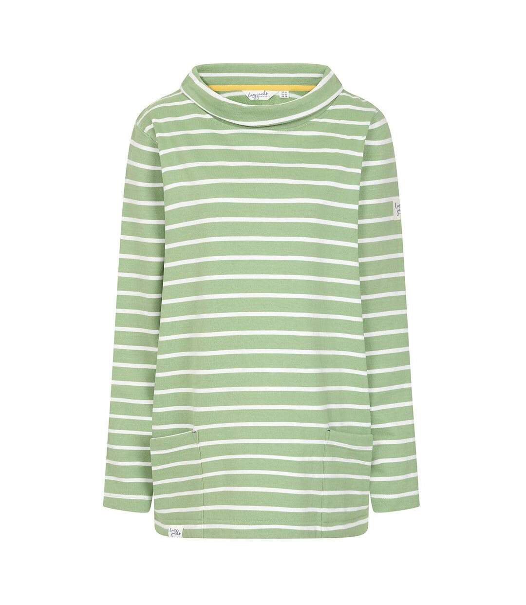 Sweat Motif/style Rayé Femme Vert Gazon Lazy Jacks-1