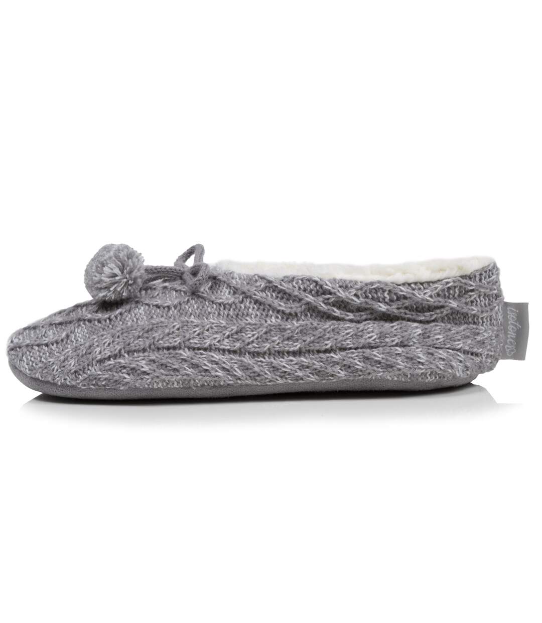 Isotoner Chaussettes d'intérieur femme maille torsadée, picots antidérapants-3