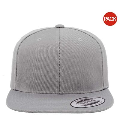 Lot de 2  casquettes ajustables homme gris chiné Yupoong