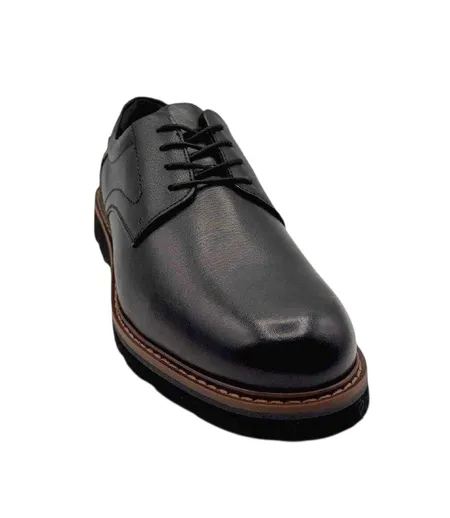 Mens Charlee Leather Derby Shoes Black Rockport