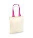 Westford Mill Contrast Handle Bag For Life (Natural/Fuchsia) (One Size) - UTRW7171