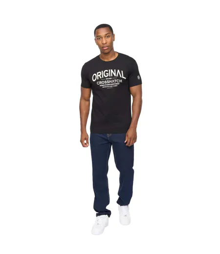 Mens Vintarge T-shirt Black Crosshatch